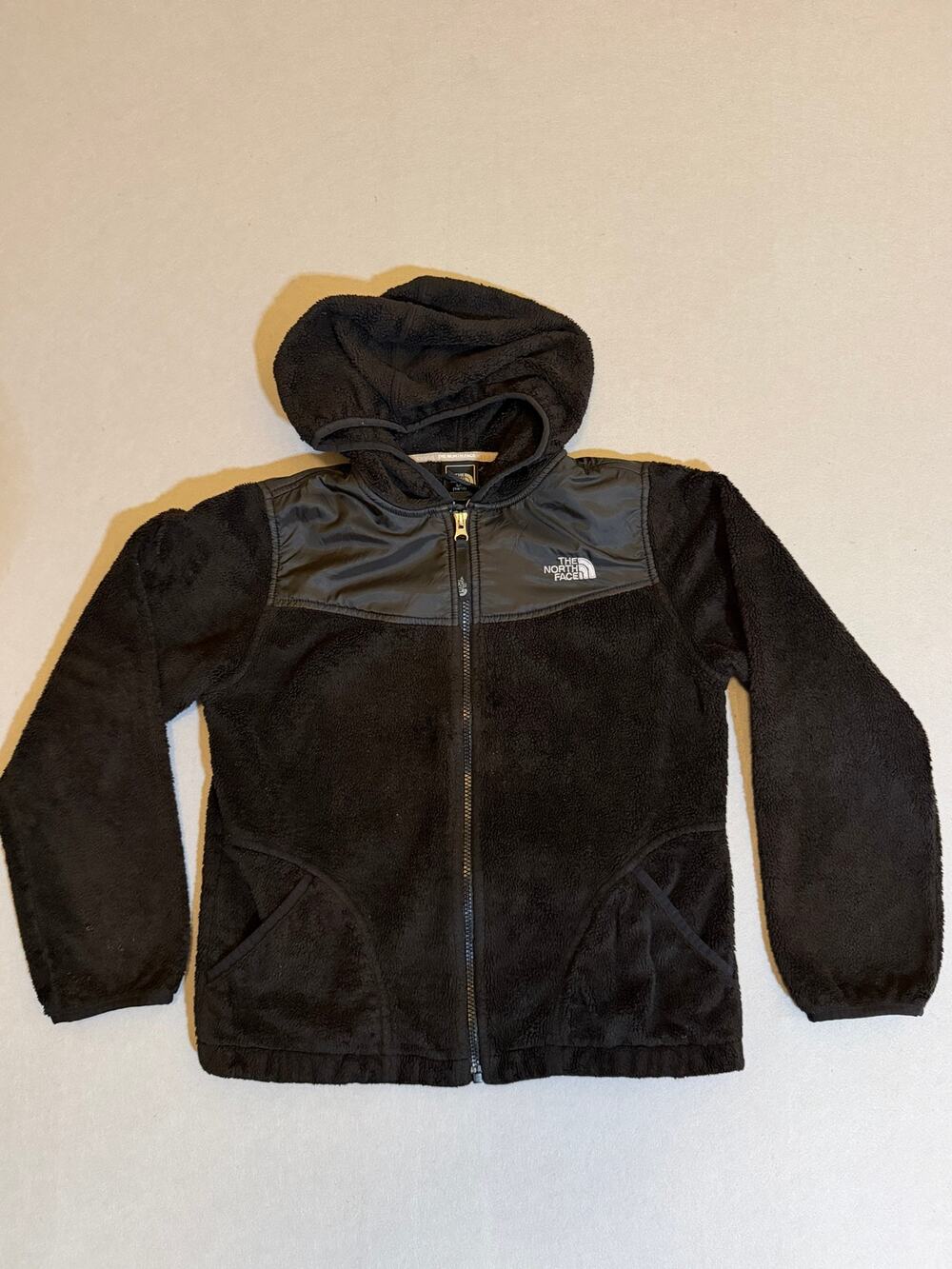 The North Face youth Girls’ Fleece Full-Zip Hooded Jacket Black XL 14/16